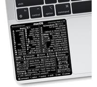 Lot De 5 Autocollants Raccourcis Pour Clavier Mac Os Autocollants Sans Résidus En Vinyle Stratifié Pour Clavier De Macbook 83 X 83 Mm (Noir, 5 Pièces)