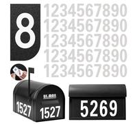 Lot de 5 autocollants réfléchissants en vinyle pour boîte aux lettres extérieure, porte de maison, camions, poubelles (0 à 9)