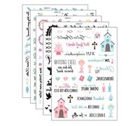 Lot de 5 autocollants Rub On - Film de transfert pour verre - Bricolage - Bricolage - Artisanat - Cadeau - Décoration de fête