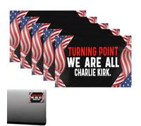 Lot de 5 autocollants « This is the turning point » pour dortoir universitaire, nous soutenons Charlie Kirk, pour le souvenir et l'hommage, faciles à utiliser