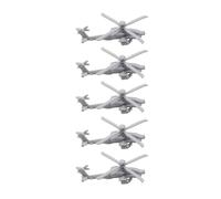 Lot De 5 Avions D'attaque AH-64 Apache Gunship, Modèle À Monter Soi-même, Échelle 1/2000-1/350, Modèle Militaire 3D, Hélicoptère Armé, Collection De Moules Miniatures À Monter Soi-même(1/400(43.7mm))