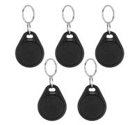 Lot de 5 Badges RFID Chips, Porte-clés RFID, Badge Entree Immeuble, Clé Badge de Proximité, Programmable MCT Android, UID Modifiable, Smart IC Contrôle D'accès Proximité Étiquettes, Noir
