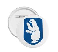 Lot de 5 badges ronds avec blason du Groenland pour décoration, Small, Plastique, Pas de gemme