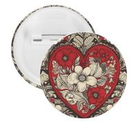 Lot de 5 badges ronds pour homme et femme, broches de Saint-Valentin élégantes pour châle, manteau, chemises, t-shirts, sacs, 5PCS, Plastique et fer blanc