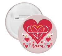 Lot de 5 badges ronds pour homme et femme, broches de Saint-Valentin élégantes pour châle, manteau, chemises, t-shirts, sacs, 5PCS, Plastique et fer blanc