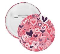 Lot de 5 badges ronds pour homme et femme, motif Saint-Valentin, boutons élégants pour châle, manteau, chemises, t-shirts, sacs, 5PCS, Plastique et fer blanc