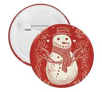 Lot de 5 badges ronds pour homme et femme, pour la Saint-Valentin, motif bonhomme de neige, pour châle, manteau, chemises, t-shirts, sacs, 5PCS, Plastique et fer blanc