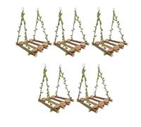 Lot de 5 balançoires en bois à mâcher pour perroquets et perruches, coloris multicolore. Convient à différentes cages.