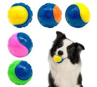 Lot de 5 balles couinantes pour chien, jouets à mâcher pour jouer, entraîner, interagir et soulager l'ennui (couleur aléatoire)
