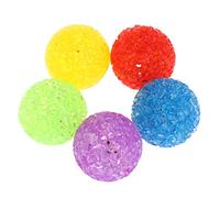 Lot de 5 balles de cristal pour chien - Cloches intégrées - Amusantes - Che de dressage interactif pour animal domestique - Pour intérieur - Balles interactives avec clochettes - Jouet pour petit pour