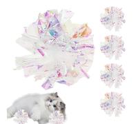 Lot de 5 balles froissées pour chats - Jouet bruyant pour chat, amusant, interactif, silencieux, léger et portable, fournitures pour animaux de compagnie pour rapporter, jouer à l'intérieur, taquiner