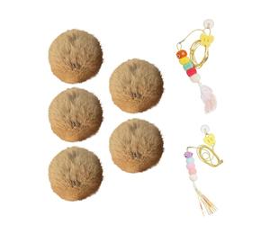 Lot de 5 balles interactives pour chat en fourrure pour chat | Balle interactive pour pouf de 3,15 pouces | Pour la maison, la chambre d'animal domestique, l'entraînement intérieur et extérieur