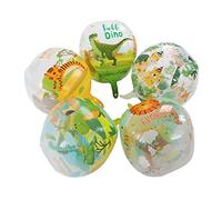 Lot de 5 ballons à imprimé animal réutilisables 4D Safari, fermeture automatique, décorations de fête sur le thème de la jungle pour fêtes d'anniversaire, jeu pour enfants,