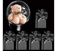 Lot de 5 ballons Bobo transparents de 76,2 cm pour décorations de fête, remplissage facile, design à large ouverture, parfaits pour les anniversaires, mariages, séances photo (matériau PVC, pas