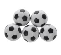 Lot de 5 ballons de baby-foot d'intérieur en plastique de 32 mm, noirs et blancs.