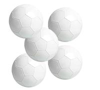 Lot de 5 ballons de football blancs unis en cuir synthétique 24,5 cm pour signatures et imprimés