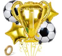 Lot De 5 Ballons De Football En Aluminium - Trophée - Avec Ballon - Décoration D'anniversaire - Ballons Pour Enfants - Pour Les Jours De Match Et La Coupe Du Monde - Décoration De Fête - Ballons De