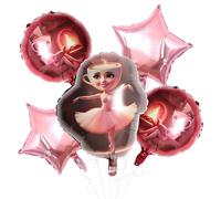 Lot de 5 ballons en aluminium avec motif de pourriture cérébrale - Cappuccina - Décorations d'anniversaire amusantes pour filles et enfants
