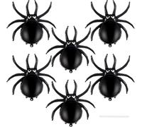 Lot de 5 ballons en aluminium motif araignée noire effrayante pour fêtes d'Halloween, anniversaires et décoration saisonnière 81,3 cm