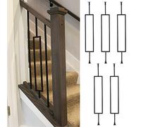 Lot de 5 balustrades modernes en métal pour escaliers, 150 cm de hauteur, poteaux de clôture à double panneau pour villa avec balustres contemporains. Idéal pour la décoration de la maison et du