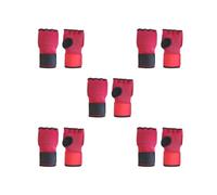 Lot de 5 bandages pour les mains, gants de boxe pour arts martiaux Mma, sports - Rouge - 17 x 10 cm