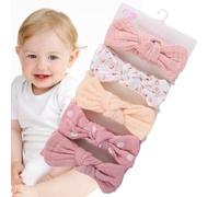 Lot de 5 bandeaux à cheveux élastiques en nylon pour nouveau-nés | Accessoires de cheveux pour bébés et tout-petits | Enveloppes de tête faites à la main, Amig