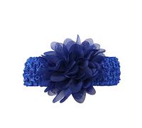 Lot de 5 bandeaux à fleurs pour bébé - En mousseline de soie - Pour nouveau-né - Pour baptême, fête, mariage, photographie, bleu roi