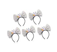 Lot de 5 bandeaux à paillettes légers pour femmes, filles, enfants, Noël, anniversaire