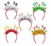 Lot de 5 bandeaux de Noël 2025 - Accessoires pour cheveux de Noël 2025 - Accessoires de cosplay réutilisables pour adultes - Pour le Nouvel An 2025