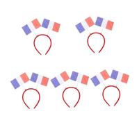 Lot de 5 bandeaux drapeau français Mascarade Accessoires de fête d'invités Fête Football Chapeaux Drapeau National Bandeau Français Coiffe Fête