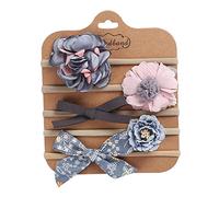 Lot de 5 bandeaux fins pour bébé - En forme de fleur - Couleur unie