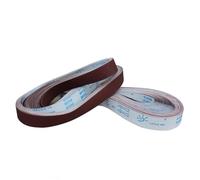 Lot de 5 bandes abrasives 50 x 2100 mm pour polissage du métal. Bande abrasive 2100 x 50 mm. Bande abrasive 2 pouces, double usage sec/humide. Pack mixte P60-320, rouge (TJ538), P80 12