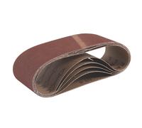 Lot de 5 bandes abrasives non perforées 533 x 76mm grain 80 Titan