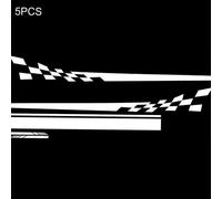 Lot de 5 bandes adhésives pour portières, capot et rétroviseurs de voiture, style course MK6108