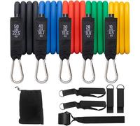 Lot De 5 Bandes De Fitness,Bandes De Résistance 5 Niveaux De Résistance Pour Homme Et Femme,Set De Bandes De Résistance Pour Fitness,Pilates,Yoga,Gym,Stretching