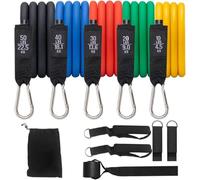 Lot de 5 Bandes de Fitness, Bandes de résistance 5 Niveaux de résistance pour Homme et Femme, Set de Bandes de résistance pour Fitness, Pilates, Yoga, Gym, Stretching