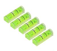 Lot de 5 bandes de niveau à bulle en acrylique - 26 x 8 x 8 mm - Vert - Support horizontal à suspendre pour mesurer les outils de mise en page et l'équipement d'atelier