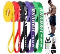 Lot De 5 Bandes De Résistance En 5 Tensions Différentes Avec Ancrage De Porte, Poignées, Bande De Gymnastique, Bande De Fitness Pour Pilates, Yoga, Musculation, Bodybuilding