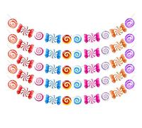 Lot de 5 bannières décorations de fête sur Le thème des Bonbons, décorations en Forme de sucettes sucrées décorations de Bonbons, décorations de fête sur Le thème Candyland,Papier Sucette Banni¨¨re