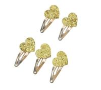 Lot de 5 barrettes à cheveux pour enfants - Avec paillettes - En forme de cœur - Doux et léger - Décoration de coiffe - Pince à cheveux pour frange