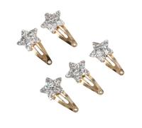Lot de 5 barrettes à paillettes en forme d'étoile et de cœur pour enfants