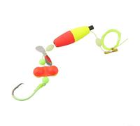 Lot de 5 bas de ligne de poisson-chat avec perles produisant du son et boutons-pression pour augmenter le taux de capture (6/0 rouge jaune)