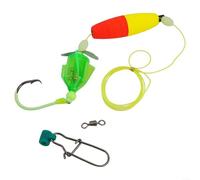 Lot de 5 bas de ligne pour poisson-chat avec perles et boutons-pression pour créer des conditions de pêche optimales (ceinture verte et jaune 8/0)