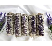Lot de 5 bâtonnets d'encens pour cérémonie naturelle, sauge blanche avec lavande, 25 g à 35 g chacun