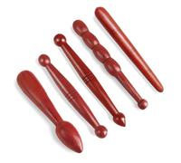 Lot de 5 bâtons de massage en bois pour points de déclenchement - Pour le dos, le cou, les épaules, les mains et les pieds