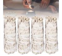 Lot de 5 Bâtons de Sauge Blanche 10 cm, Smudge Stick Premium, Récolte Durable, Purification et Nettoyage Énergétique, Encens Naturel pour Rituel et Atmosphère Zen