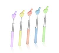 Lot de 5 bâtons rétractables pour enseignant, 5 couleurs, bâtons extensibles pour salle de classe, lecture d'étudiant, tableau noir/tableau noir (bleu/violet/vert/rose/jaune)