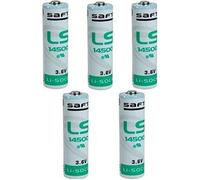 Lot de 5 Batteries Saft au Lithium - LS14500 AA Li-SOCl2-3, 6 V, 2600 mAh