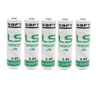 Lot de 5 Batteries Saft au Lithium - LS14500 AA Li-SOCl2-3, 6 V, 2600 mAh