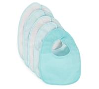Lot de 5 bavoirs bébé en coton imperméable 5x menthe/ blanc 0/1M(50/54)